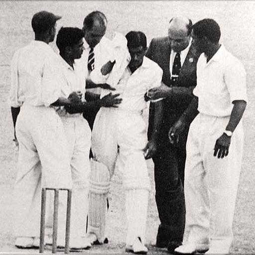 1961-62 - West Indies v India - I get knocked down
