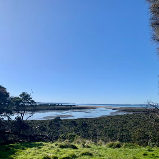 Quiet shoreline at sunset