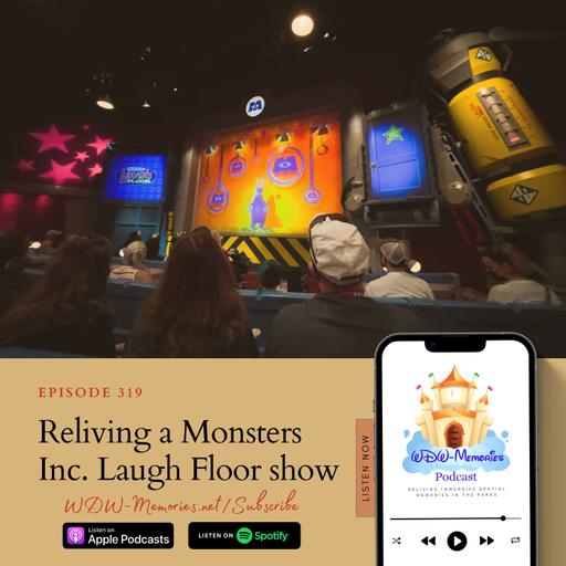 Reliving a Monsters Inc. Laugh Floor show, in Walt Disney World's: Magic Kingdom