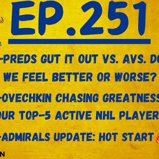 Catfish On Ice #251: PREDS GUT OUT OT POINT VS. AVS, FABBRO RIPPLE EFFECT, TOP-5 ACTIVE NHL PLAYERS