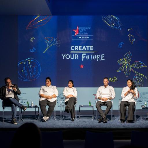 LIVE! from the S.Pellegrino Young Chef Academy Forum in NYC, featuring Valerie Chang, Curtis Duffy, Aisha Ibrahim, Ayesha Nurdjaja, and Junghyun Park