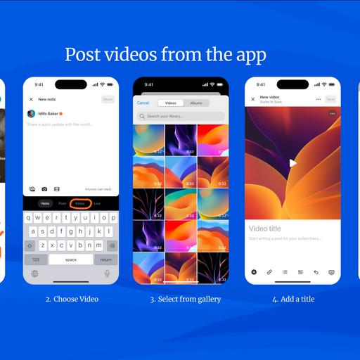 Publish video posts directly in the Substack app