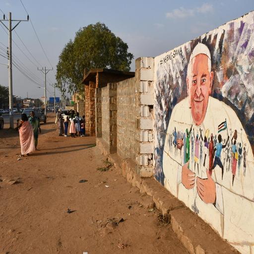 Deacon George Peich Meat met Pope Francis in South Sudan