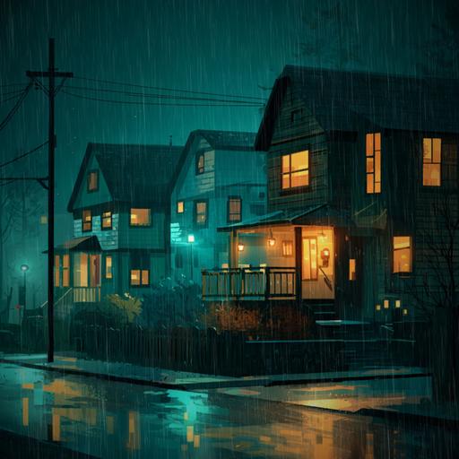 Rainy Neighborhood Ambience