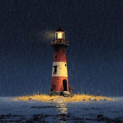 Stormy Lighthouse Keeper’s Room