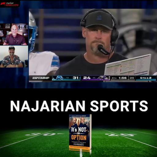 🏈 NAJARIAN SPORTS 🏴‍☠️ with @petenajarian Dan Campbell's ballsy 4th-and-2 snap at midfield