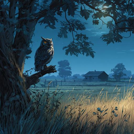 Night in the Countryside | Owls and Rustling Trees