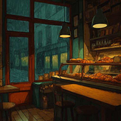 Rainy Day Bakery Ambience | Rain and Cozy Cafe Sounds
