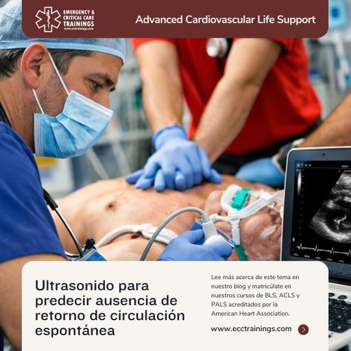 Ultrasonido para predecir ausencia de retorno de circulación espontánea