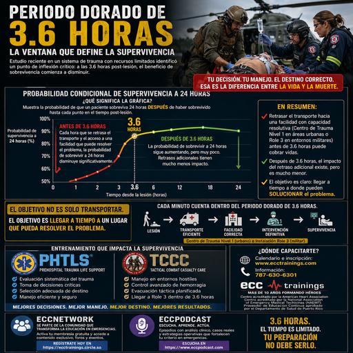 El periodo dorado de 3.6 horas en trauma: lo que realmente define la supervivencia