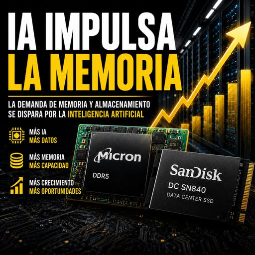 Micron y Sandisk suben por la IA: los nuevos ganadores del mercado. Acción: Apple