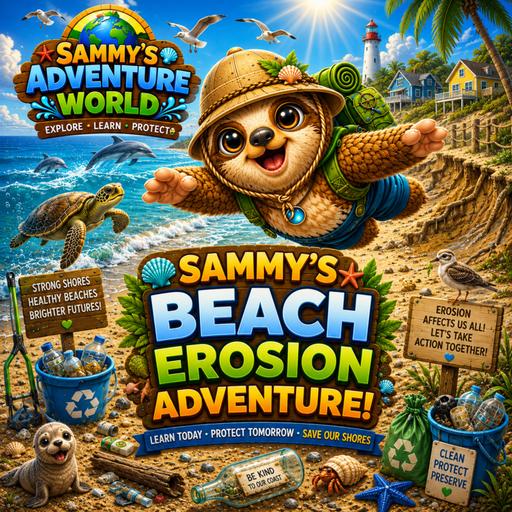 🌊 💦 Sammy's Beach Erosion Adventure 🪸🐚