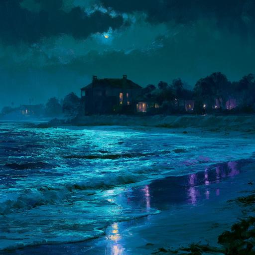 Calm Seaside Night | Gentle Waves and Coastal Breeze