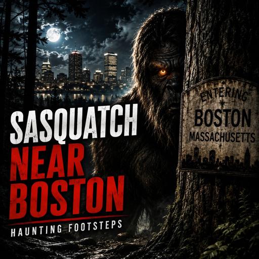 PEEKING SASQUATCH WATCHES WITNESS NEAR BOSTON, MASSACHUSETTS