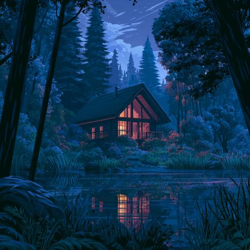 Summer Night at a Lakeside Cabin | Crickets and Distant Water