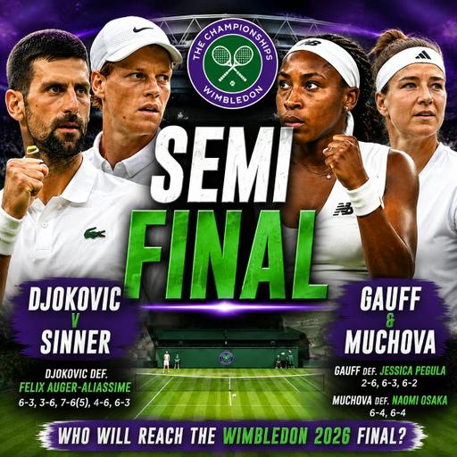 Djokovic vs Sinner | Gauff vs Muchova | Wimbledon 2026 | Semi Final Preview & Predictions