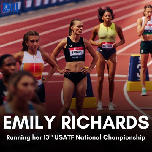 Emily Richards before her 13th USATF Championship