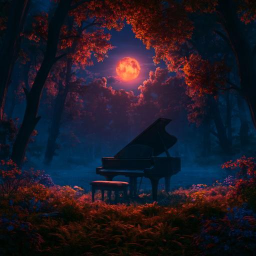 Piano Beneath the Autumn Moon | Slow Ambient Piano and Night Sounds