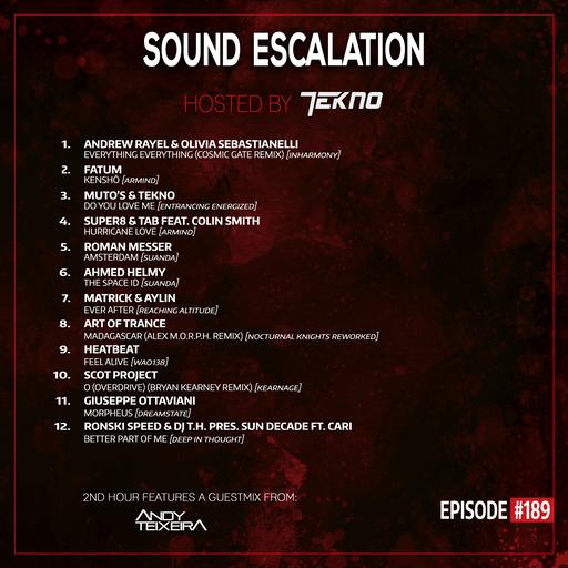 TEKNO pres. Sound Escalation 189 with Andy Teixeira